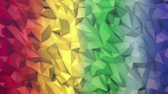 Abstract low poly background animation loop with geometric shapes and modern digital design