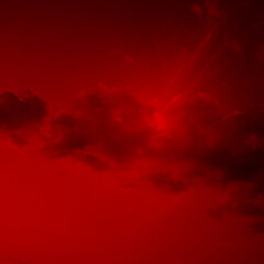 red sky with clouds © Md
