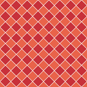 Seamless Picnic Diamonds pattern in red and orange
