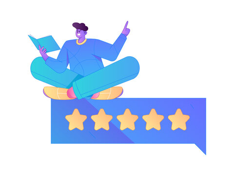 Character reading quietly vector concept operation hand drawn illustration

