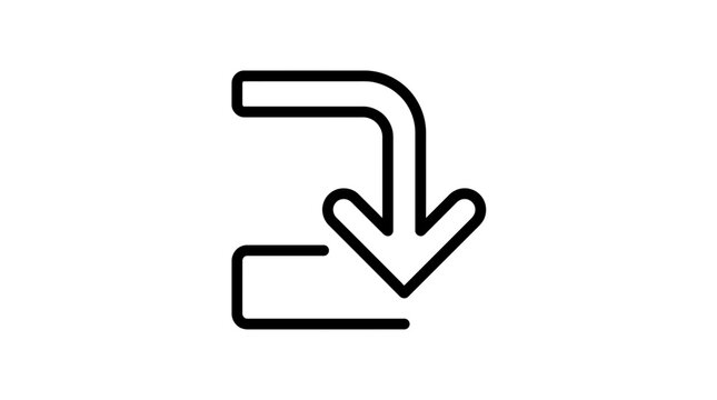 Download icon, isolated on transparent background, outline arrow