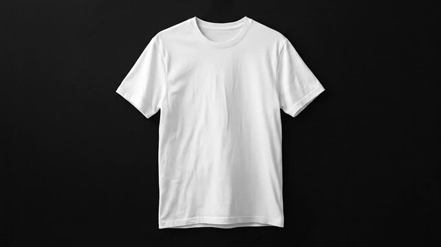 Plain white t shirt mockup displayed on dark background