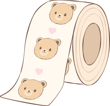 Cute Teddy Bear Pattern Washi Tape Roll