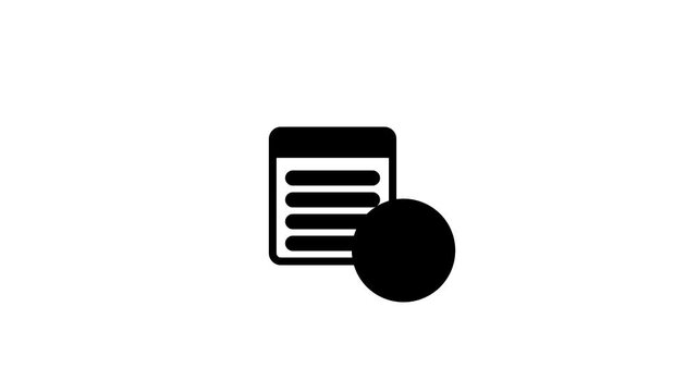 Graphic icon animation of a document with plus symbol