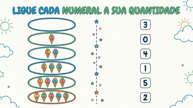Matching numbers to quantity worksheet for children