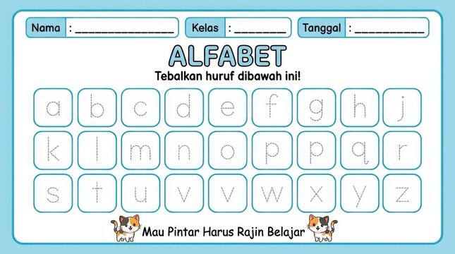 Alphabet tracing worksheet for children to practice writing lowercase letters from a to z