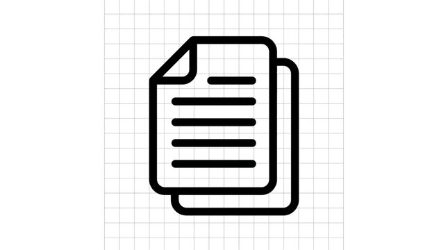 Document icon, isolated on transparent background, copy paper symbol
