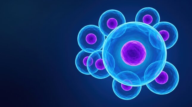 Artificial cell capable of ingesting, processing and eliminating organic materials. 3D rendering
