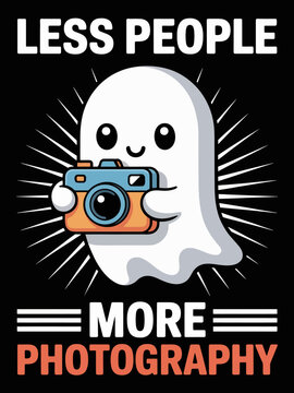 Less People More Photography Ghost Camera Clipart