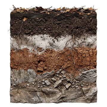 Healthy natural earth profile reveals soil layers