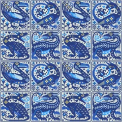 Floral Mosaic Mediterranean Tile Seamless Pattern © marinavorona