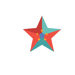 Fototapeta premium Geometric Star Shape with Circles Isolated