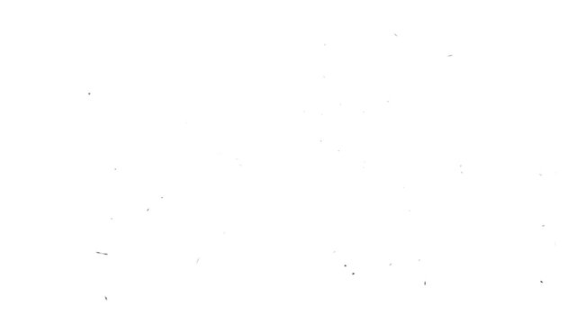 Stop Motion vintage black film grain texture with dust and scratches, Vintage looping film strip background. Explosion with alpha channel vintage black film grain texture, 