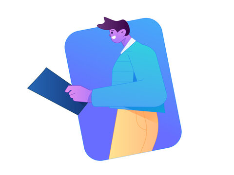 Character reading quietly vector concept operation hand drawn illustration
