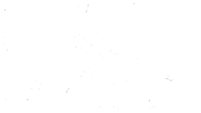 Animation cinematic film dust and heavy grain texture overlay white background. vintage film grain texture with light scratches 4k loopable overlay. Flim Rolling black Screen with dust and scratches.