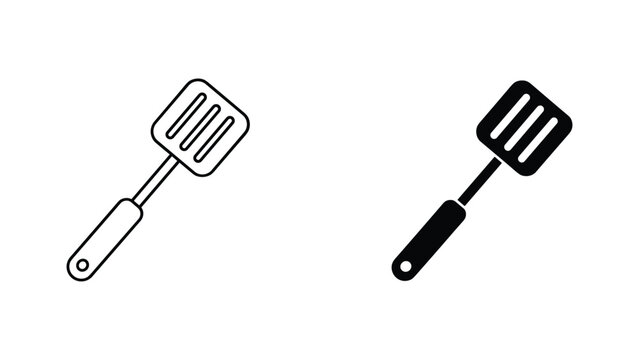 Kitchen spatula icon vector illustration for culinary design projects