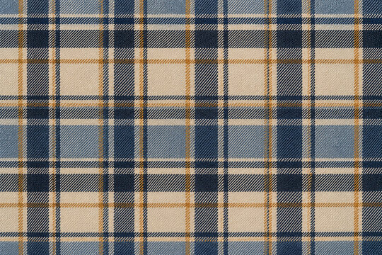 Close Up Tartan Fabric Texture with Classic Plaid Pattern