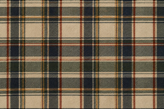 Close Up Tartan Fabric Texture with Classic Plaid Pattern