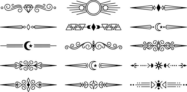 vintage ornamental divider collection with elegant decorative flourish borders and classic scroll elements