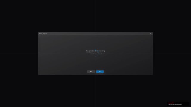 Software update notification popup window on dark background