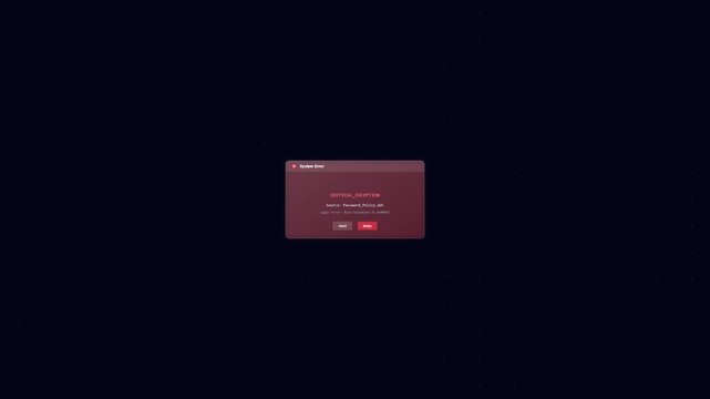 Multiple red computer error pop up windows on dark background