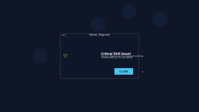 Loading bar progress leading to a critical skill issue error pop up