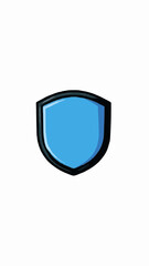 Fototapeta premium Glossy Blue Shield Vector Icon