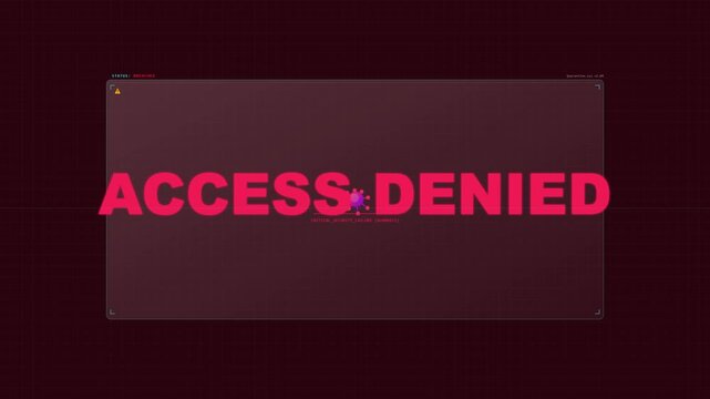 Cyber security interface showing access denied message after malware
