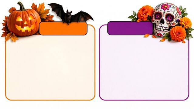 Halloween and Day of the Dead blank card templates