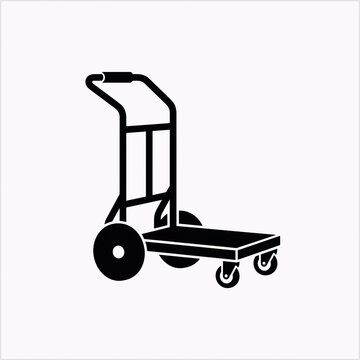 Warehouse hand truck trolley icon for logistics and shipping services