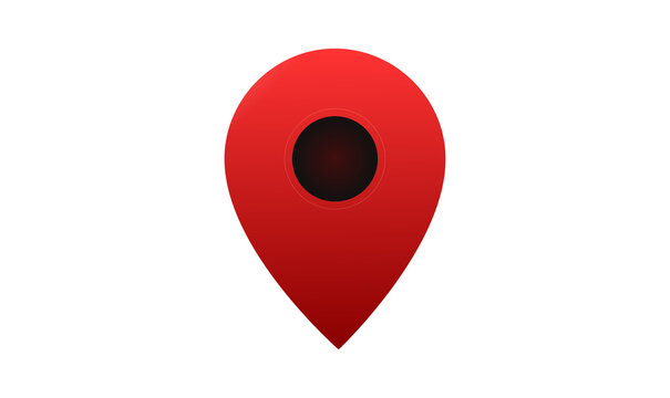 Red map pin pointer icon png image location gps navigation website banner vector illustration