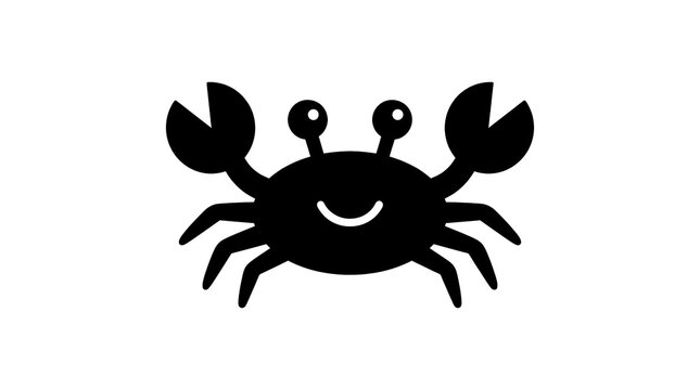 Adorable Crab Wildlife Silhouette Vector Graphic for Marine Animal Design