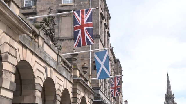 Scottish flag waving in the wind
