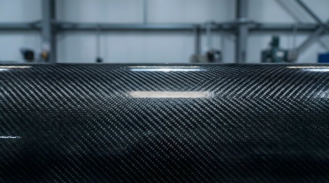 A roll of black carbon fiber showing carbon fiber weave texture backg&hellip;