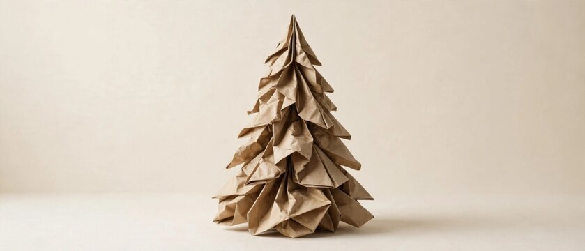 Natural recycled paper Christmas tree