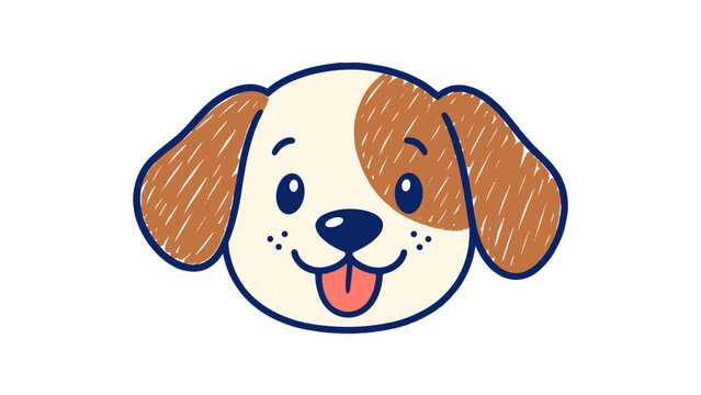 Cute dog face hand drawn illustration