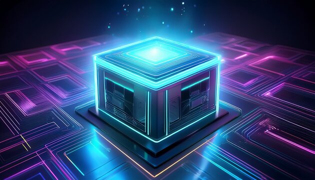 modern glowing futuristic voting ballot box for digital democracy