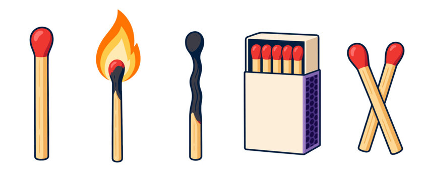 Matchbox with matches illustration