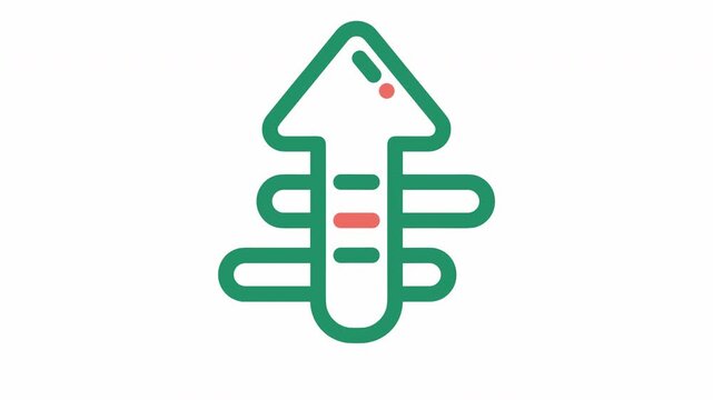 Green upward arrow icon indicating growth and progress in a clean simple vector style isolated on white background