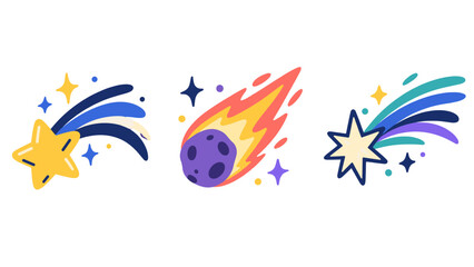Shooting stars and comets illustration © Andrei