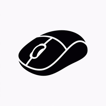 Computer mouse silhouette icon for digital interface design and web navigation elements.