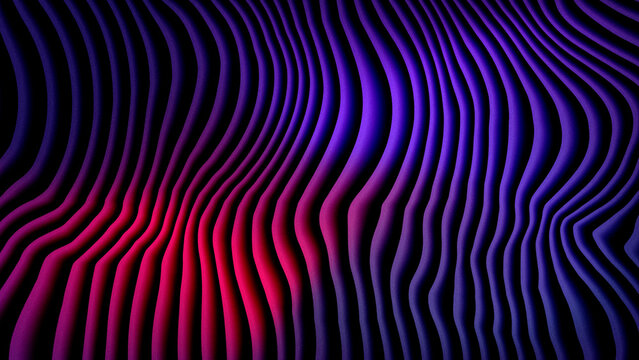 Abstract background with wavy blue and red lines on a black surface