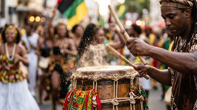 Energetic Drummer ignites Cultural Street Parade