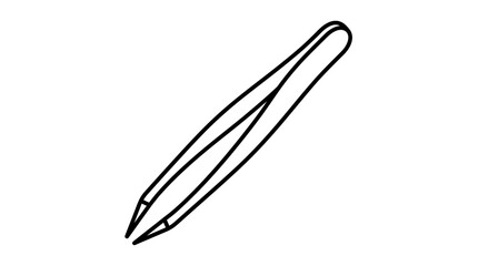 Obraz premium Beauty makeup icon, flat vector illustration of slim eyeliner or brow pencil on white background