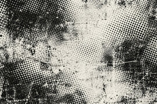 High contrast monochrome halftone noise texture with dense dots gritty grain vintage print aesthetic for editorial backgrounds and retro poster design