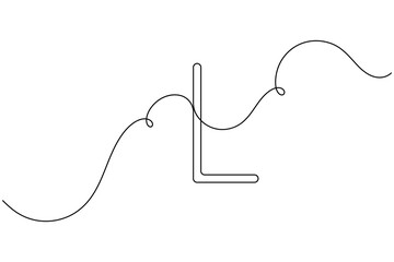 Obraz premium Different capital letters of the alphabet sign continuous one line art single drawing on white background minimalist monoline elegant calligraphy and script type concept symbol vector illustration