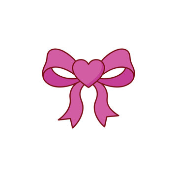 Pink ribbon with heart knot