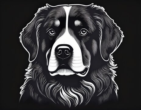 bernese mountain dog dog silhouette black svg high detail