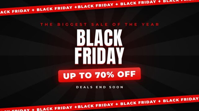 Black Friday Sale Text Animation Zooms In