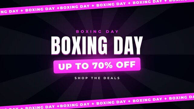 Boxing Day Sale Banner Glows With Up To 70 Percent Off